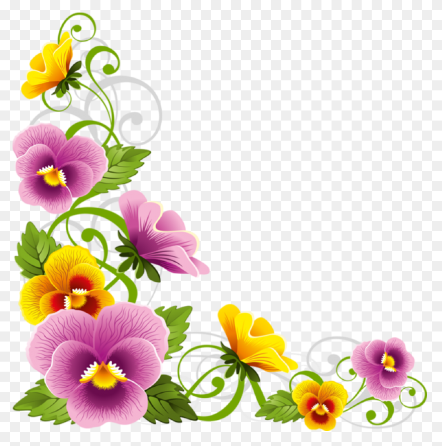 Corner Border Png Flower Corner - Design Hd