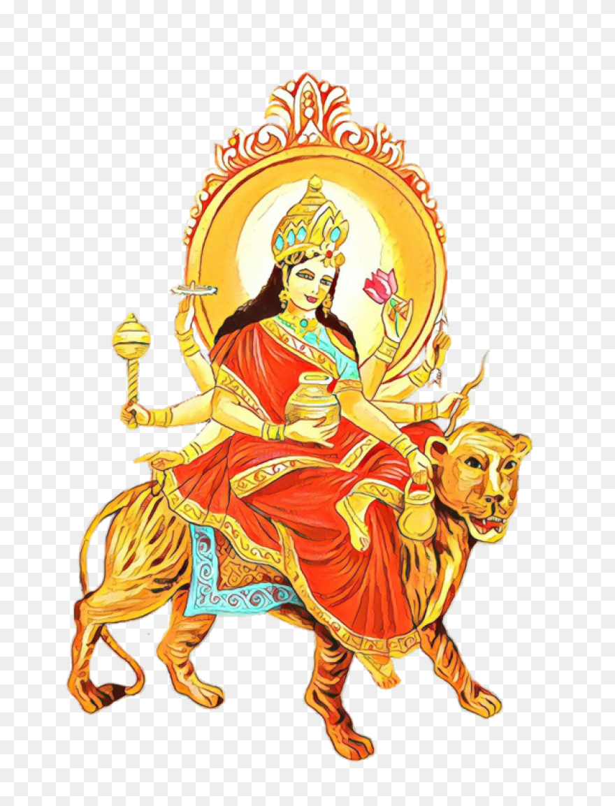 Departure Of Durga On Buffalo - Dur