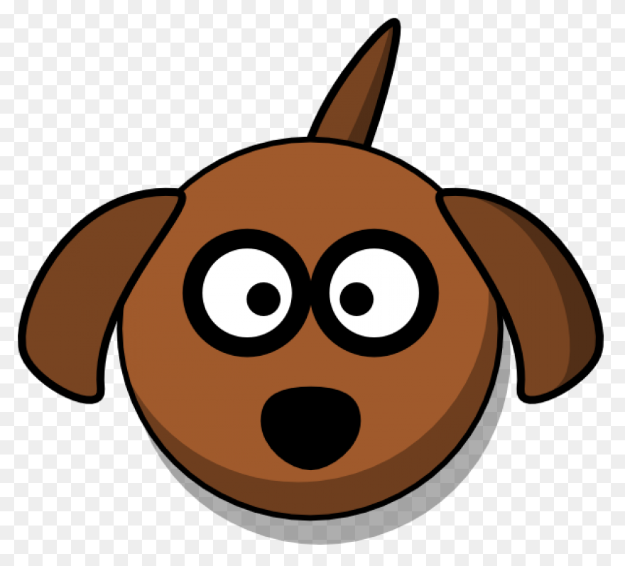 Head Brown Blue White Cartoon - Dog Head