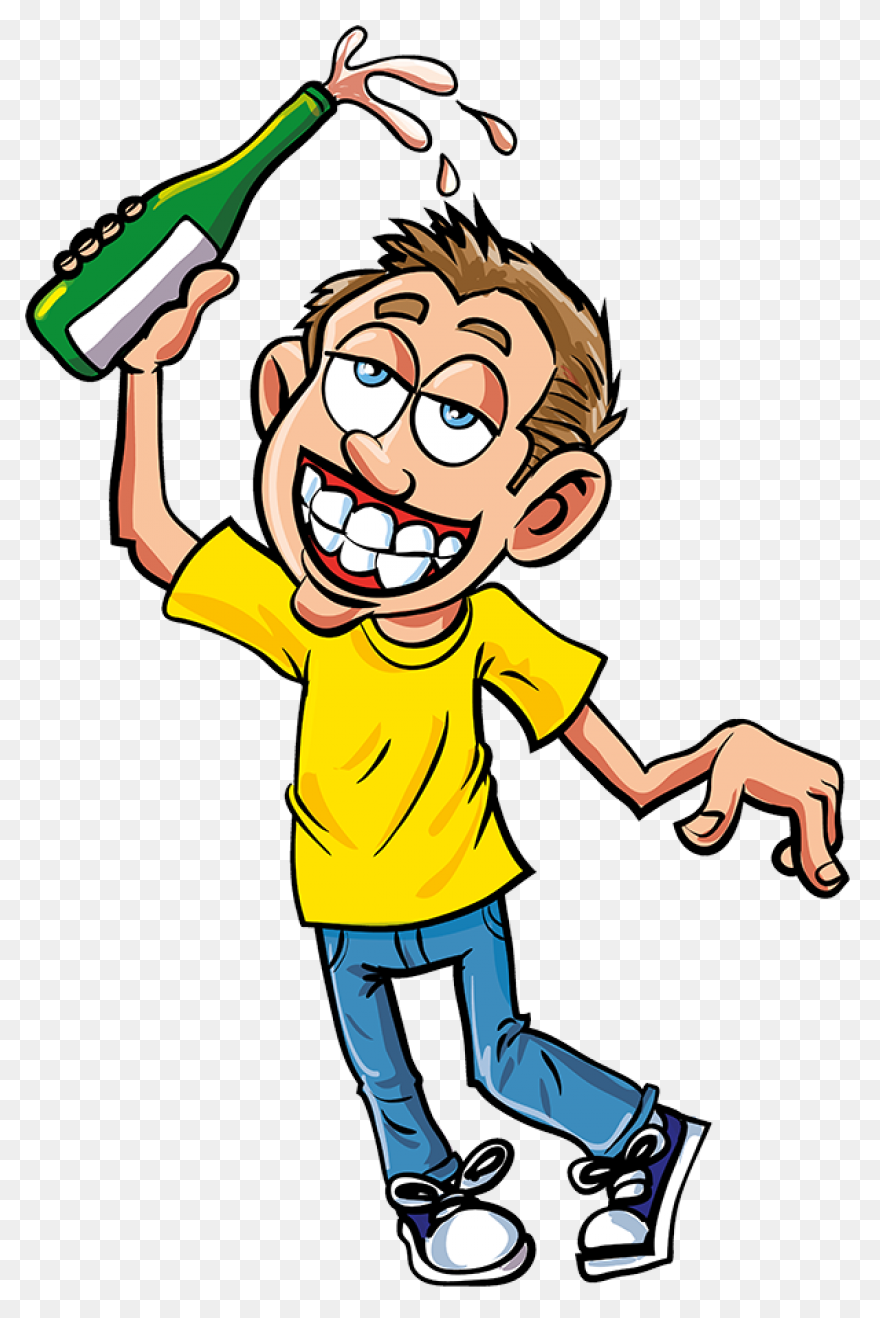 Man Is Drunk From Drinking Beer Cli