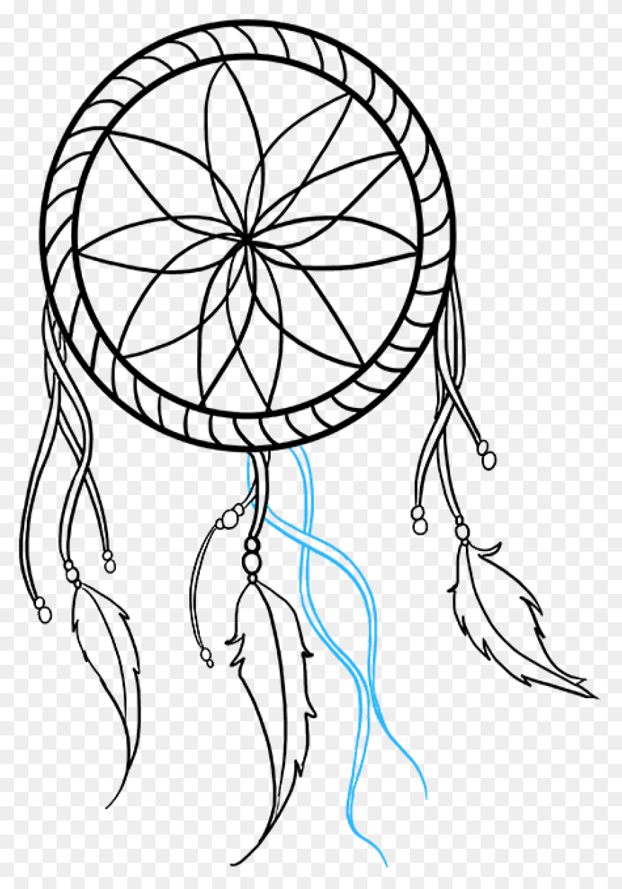 How To Draw Feathers On - Dreamcatcher