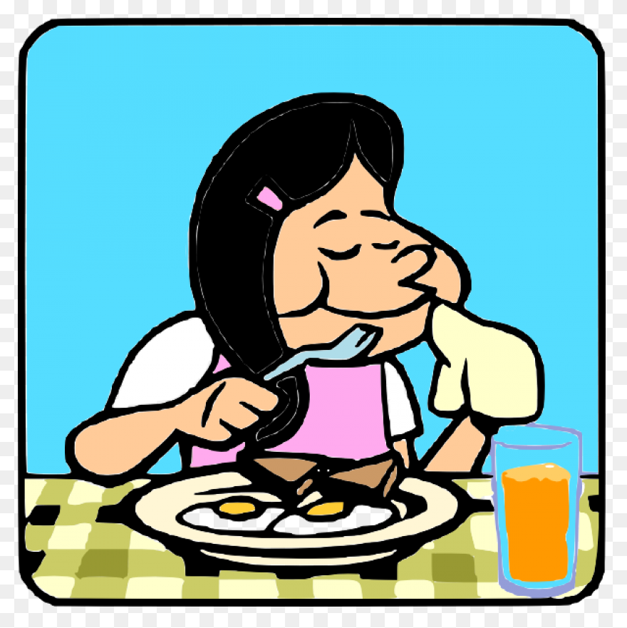 Boy Eating Cafeteria Lunch Clip Art