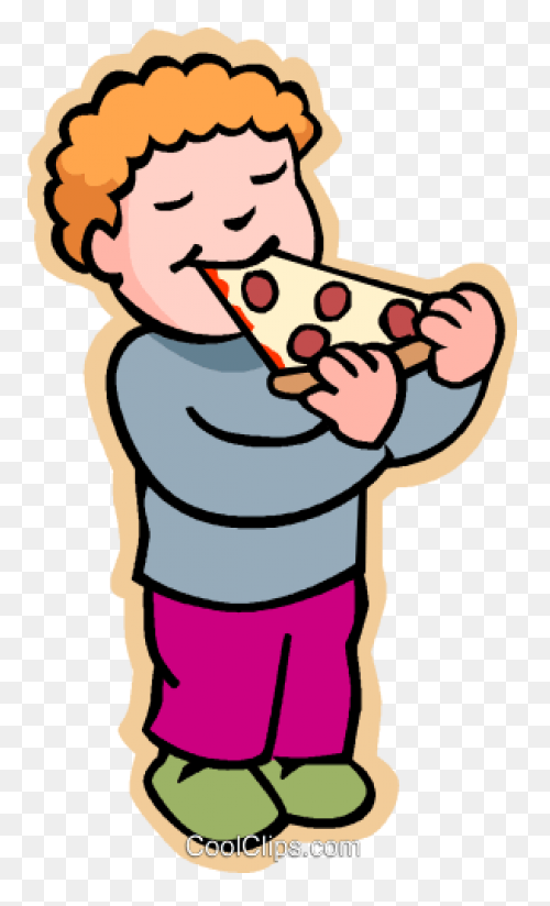 Boy Eating Cafeteria Lunch Clip Art