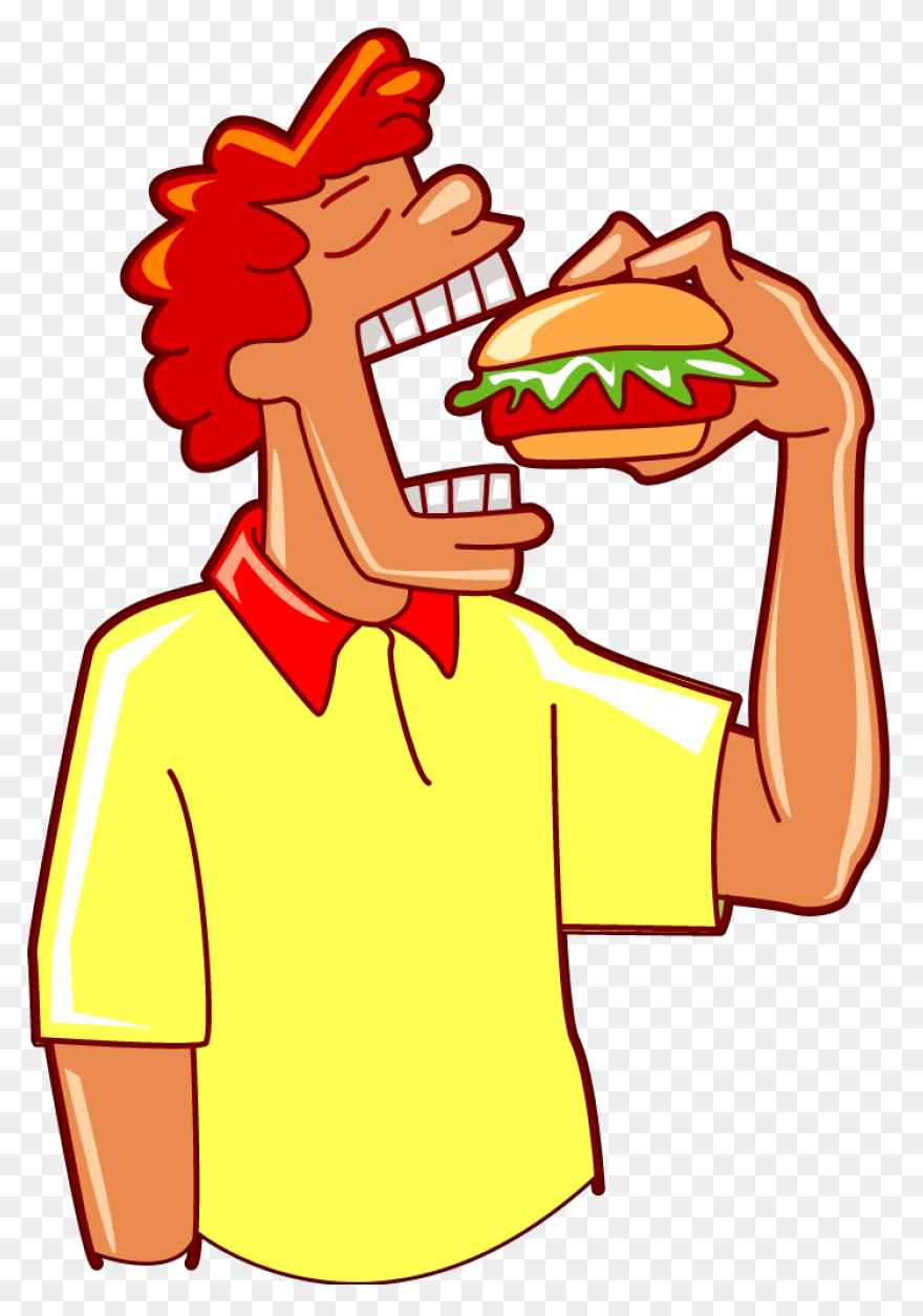 Boy Eating Cafeteria Lunch Clip Art
