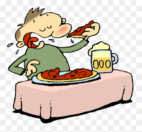Boy Eating Cafeteria Lunch Clip Art