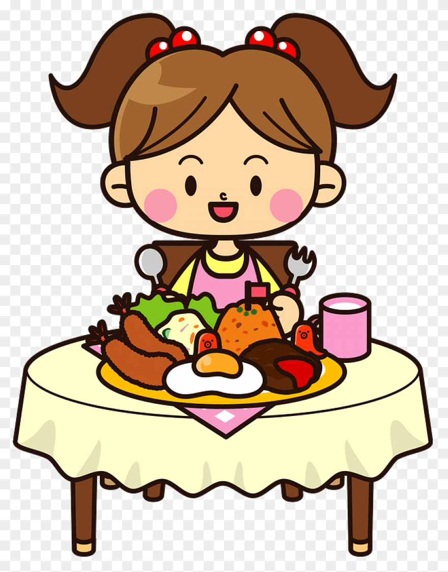 Boy Eating Cafeteria Lunch Clip Art