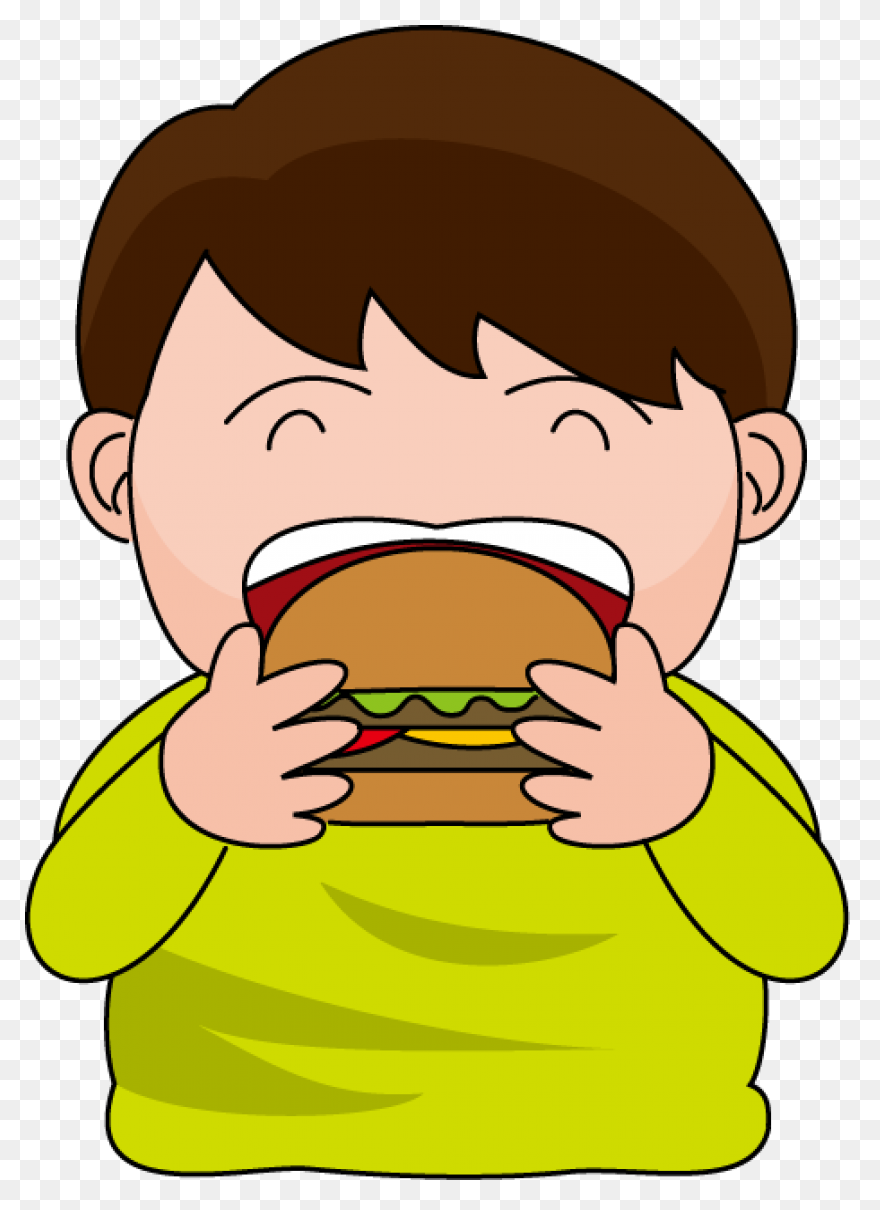 Boy Eating Cafeteria Lunch Clip Art