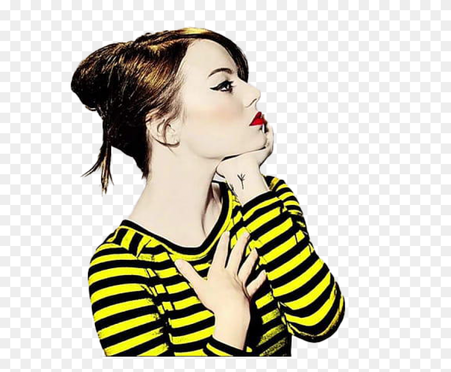 Emma Stone Clipart,emma Stone Red H