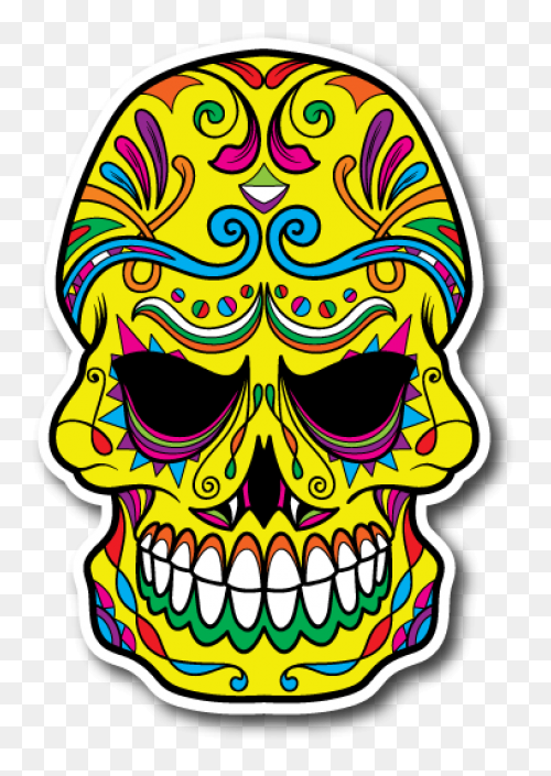 Sugar Skull Vinyl Sticker Sugar - Evil Skull