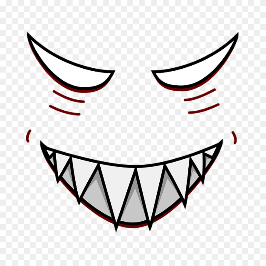 Cartoon Grinning Face With Evil - Evil Eyes