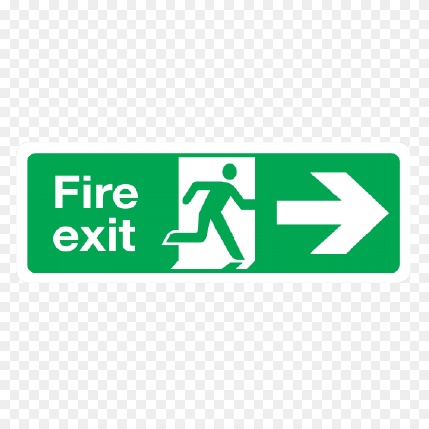 Exit Right Fire Exit Sign - Exit Sign