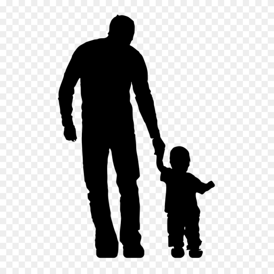 Father And Toddler Silhouette | - Father