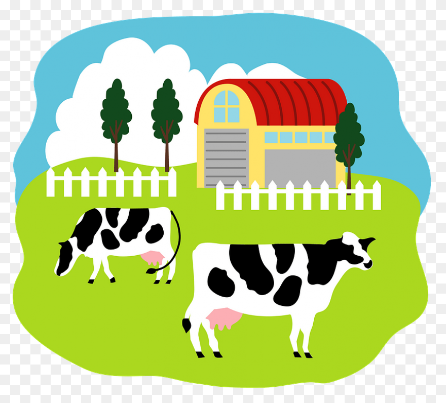 Cattle On The Farm Clipart. - Farm