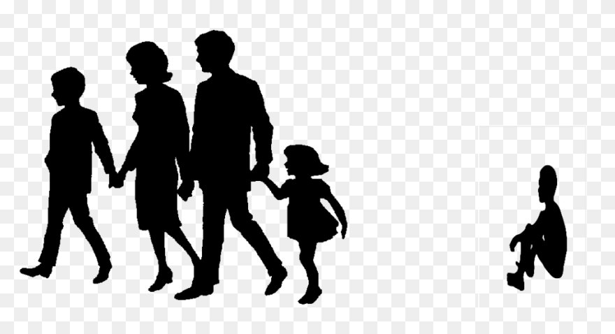 Family Holding Hands Silhouette - F