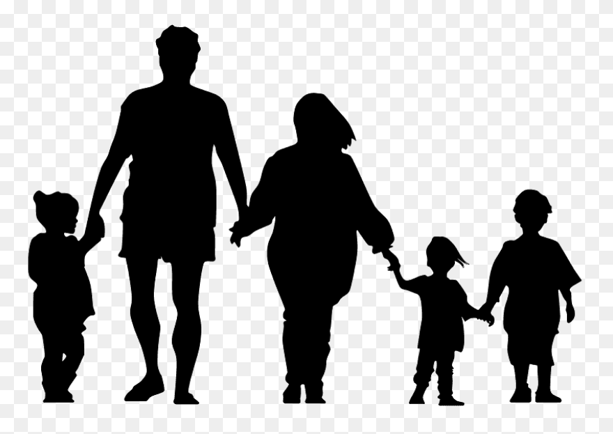 Family Holding Hands Silhouette Free - Family Silhouette