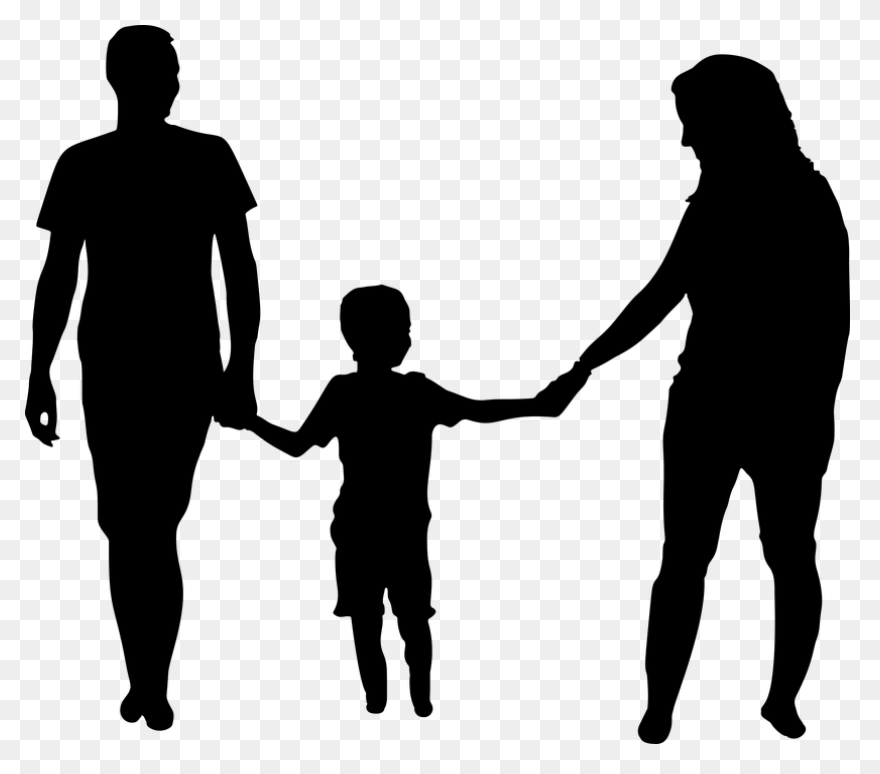 Family Holding Hands Silhouette - F