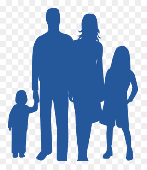 Family Holding Hands Silhouette - F