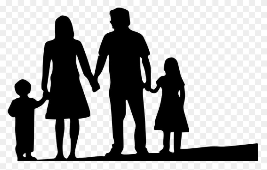 Family Holding Hands Silhouette - F