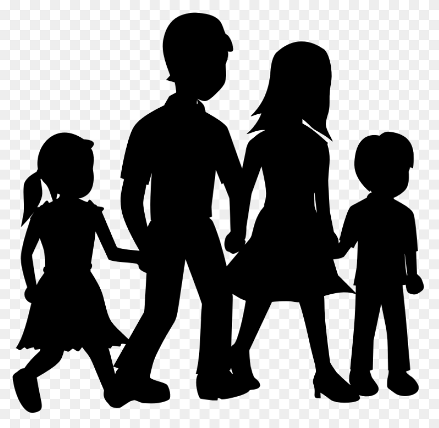 Family Holding Hands Silhouette - F