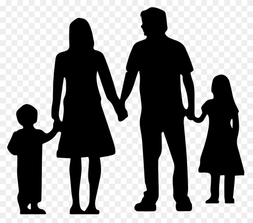 Family Holding Hands Silhouette - F