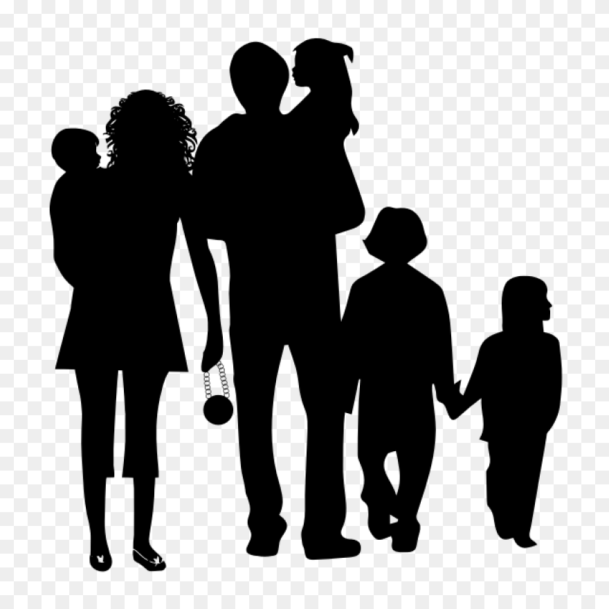 Family Holding Hands Silhouette - F