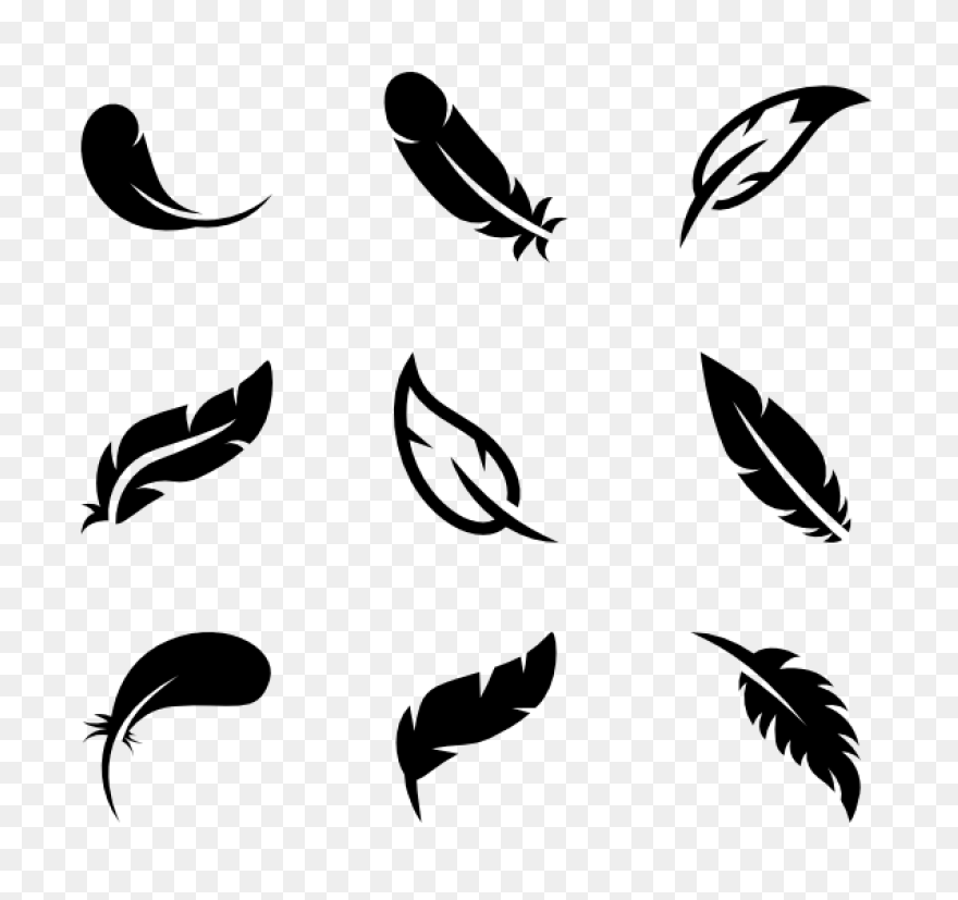 Feather Silhouette Drawing - Feathe