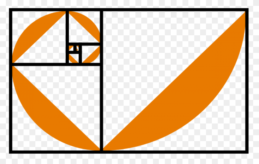 Fibonacci Spiral Orange Clip Art - 