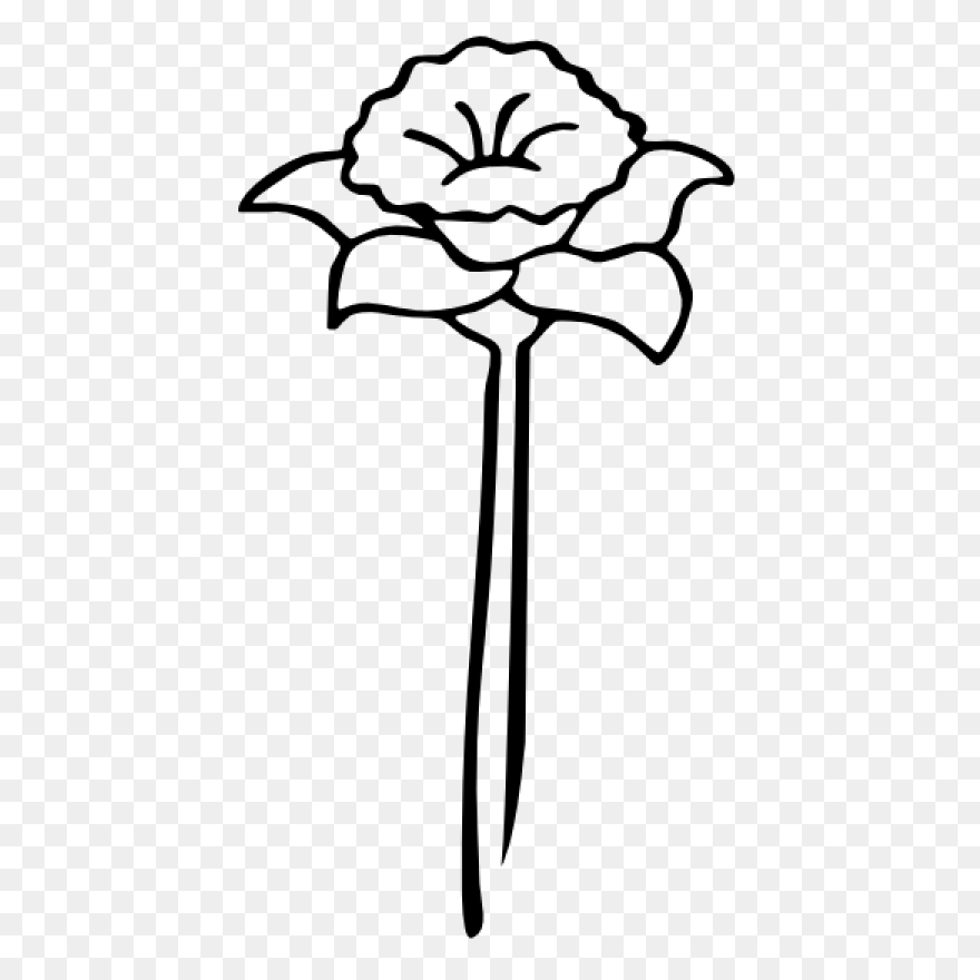 Flower Line Art Clipart - Flower, D