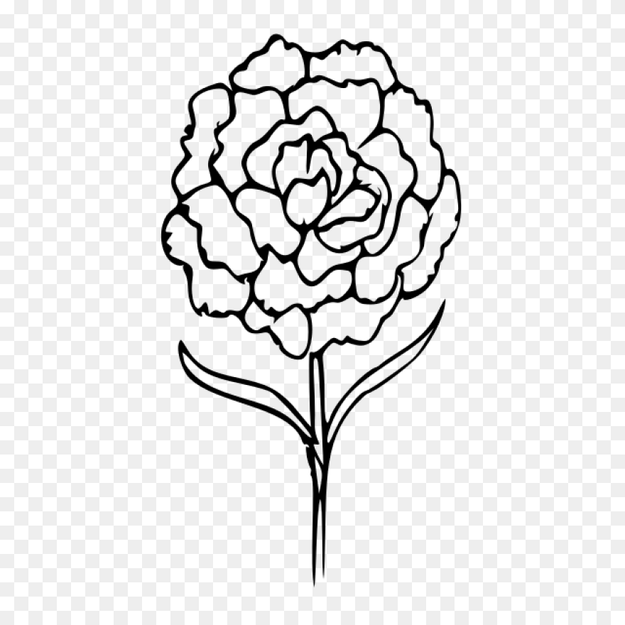 Flower Line Art Clipart - Flower, D