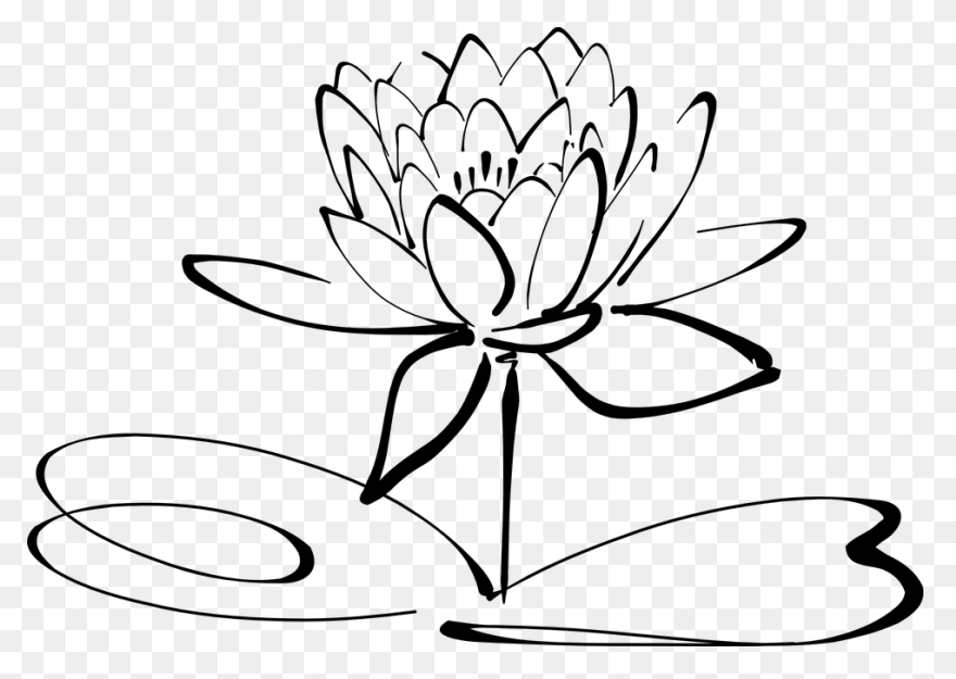 Flower Line Art Clipart - Flower, D