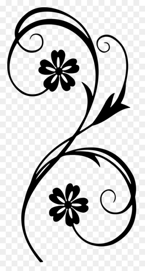 Flower Line Art Clipart - Flower, D