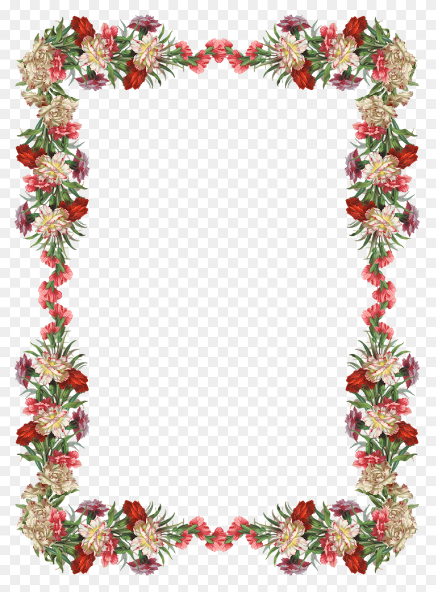 Free Digital Vintage Flower Frame - Flower Border Design
