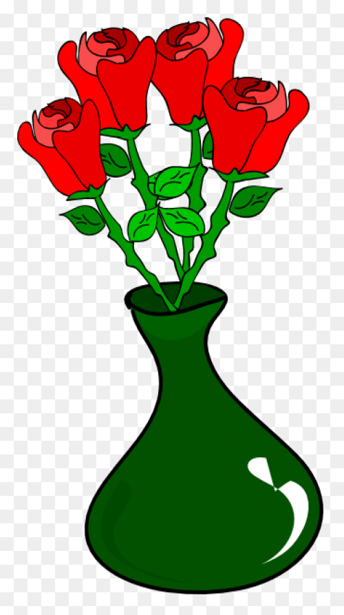 Vase Of Roses Clipart Clipart - Flower Vase
