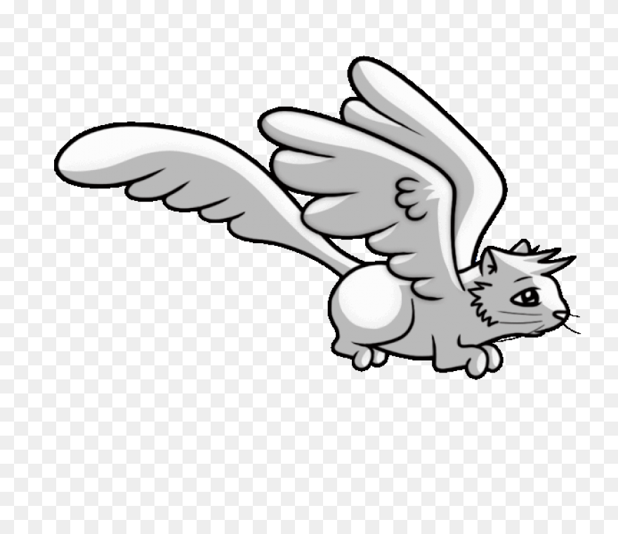 Cartoon Cat Flying On Jindujun By Y
