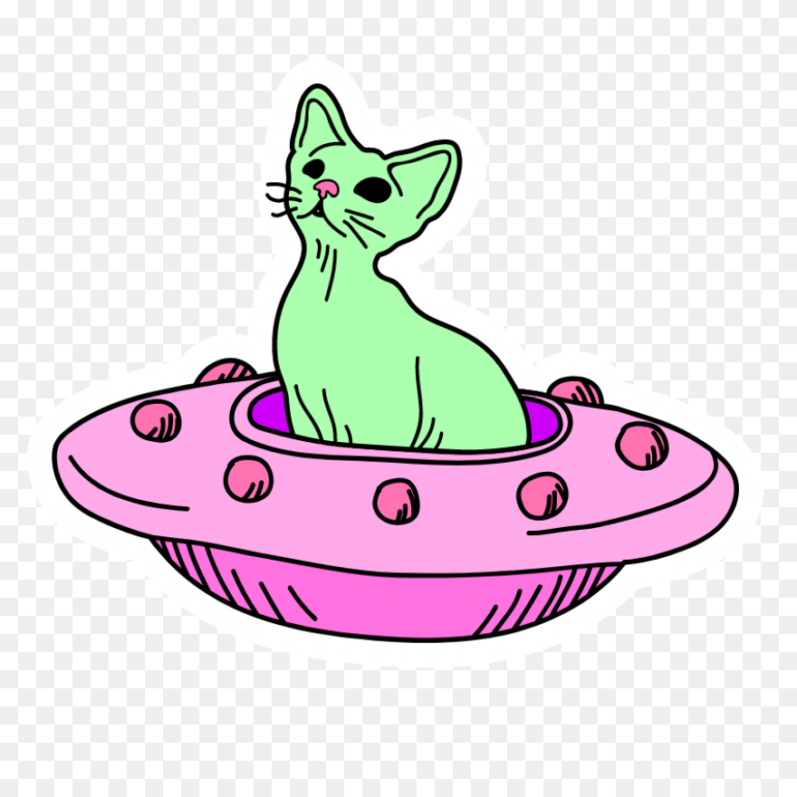 Cartoon Cat Flying On Jindujun By Y