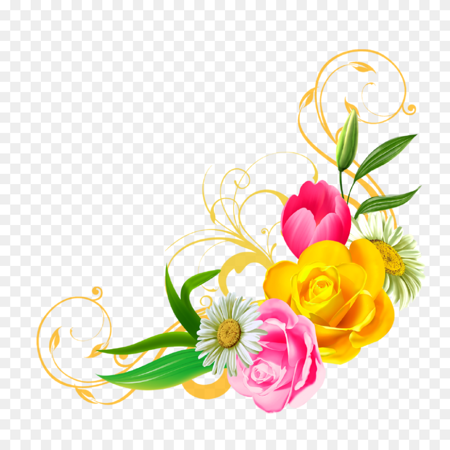 Floral Clipart Rustic Flower - Flow