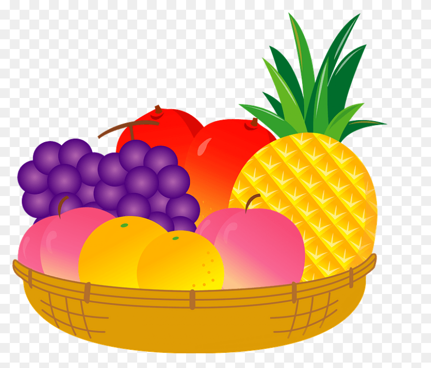 Fruit In A Basket Clipart. - Fruits Images