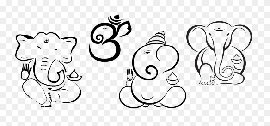 Ganpati Sketches Images - Clipart B