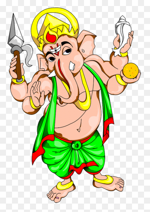 Ganpati Black And White - ClipartFl