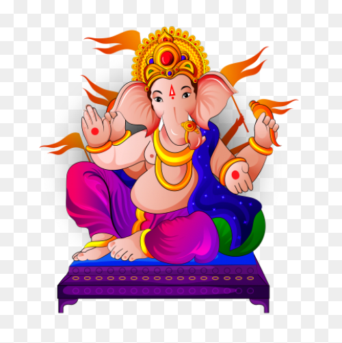 Ganpati Black And White - ClipartFl