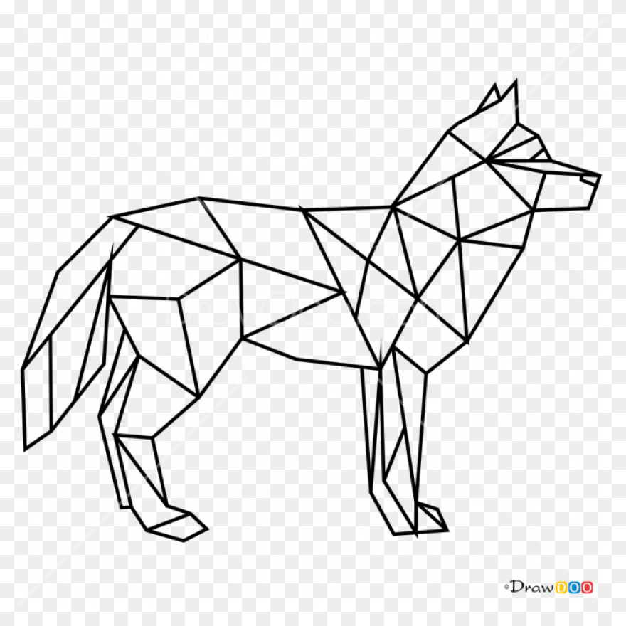 Drawing Polygon Wolf Geometric Clipart - Geometric