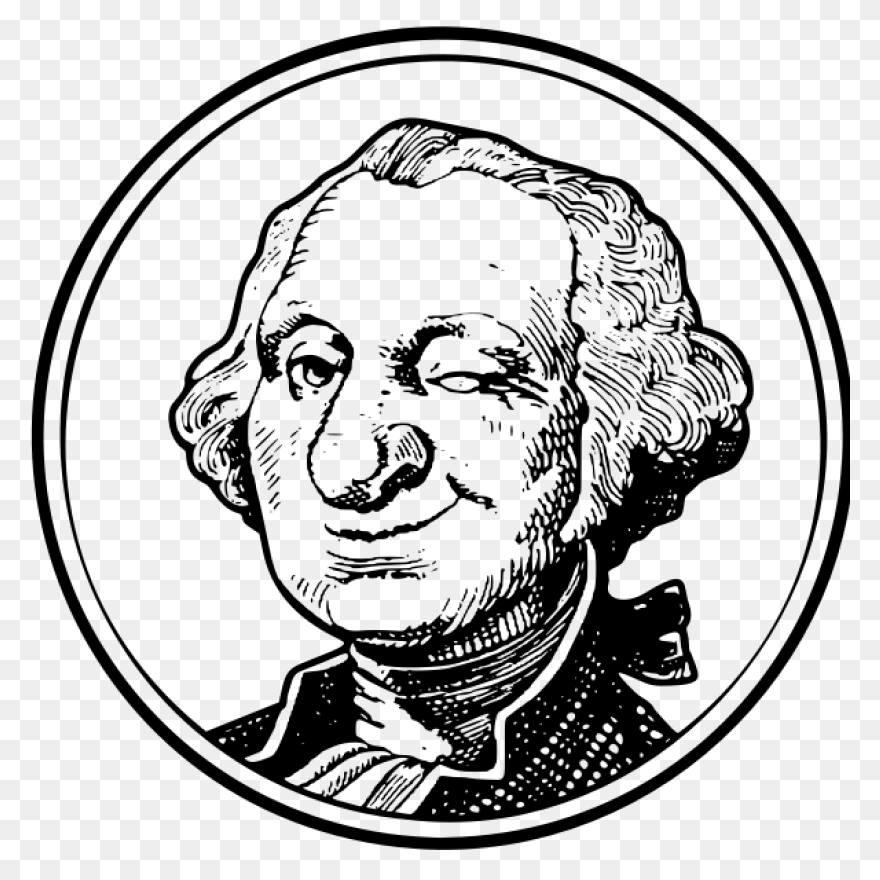Vector Drawing Of Winking George - George Washington