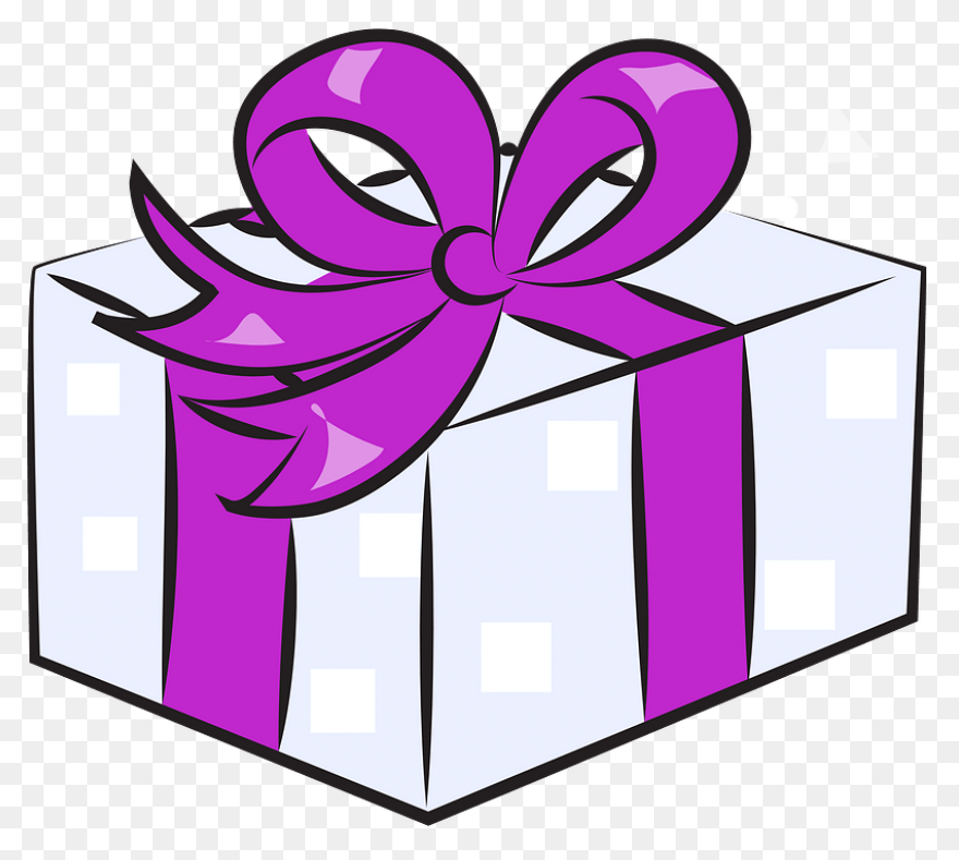 Gift Box With Blue Bow Free Clipart