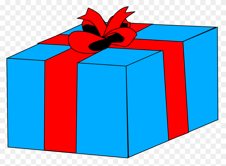 Gift Box With Blue Bow Free Clipart