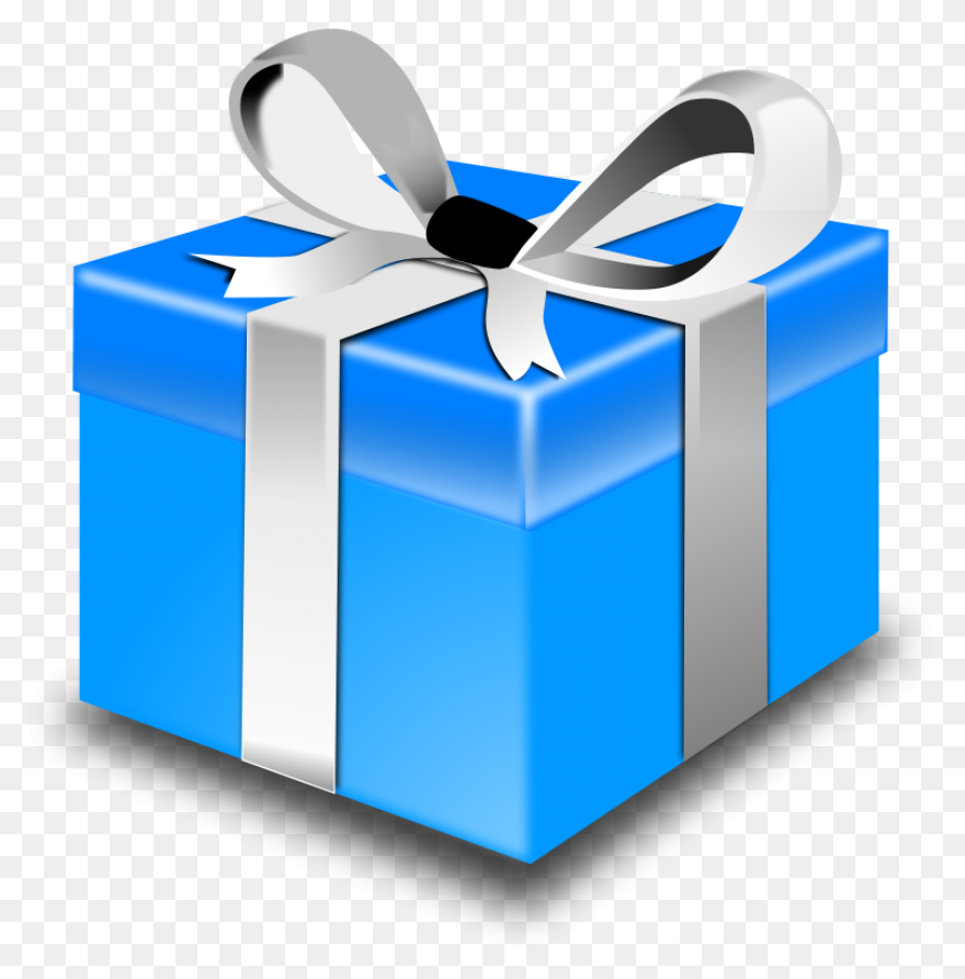 Gift Box With Blue Bow Free Clipart