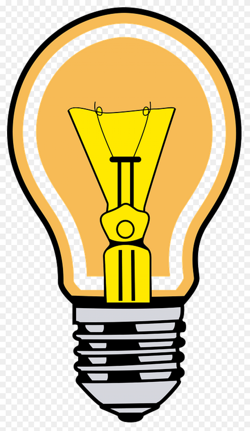Glowing Yellow Light Bulb | Clipart
