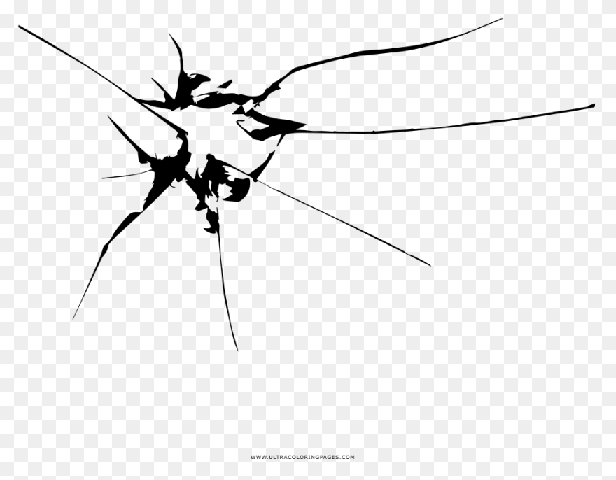 Wine Glass With Crack Silhouette - 