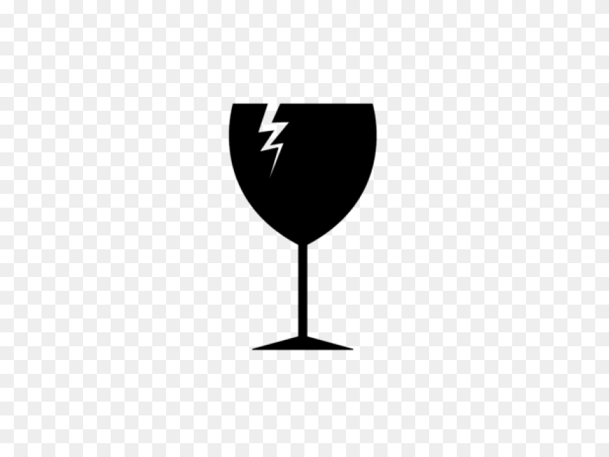 Wine Glass With Crack Silhouette - 