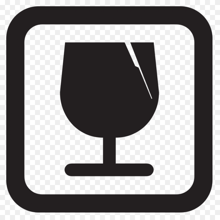 Wine Glass With Crack Silhouette - 