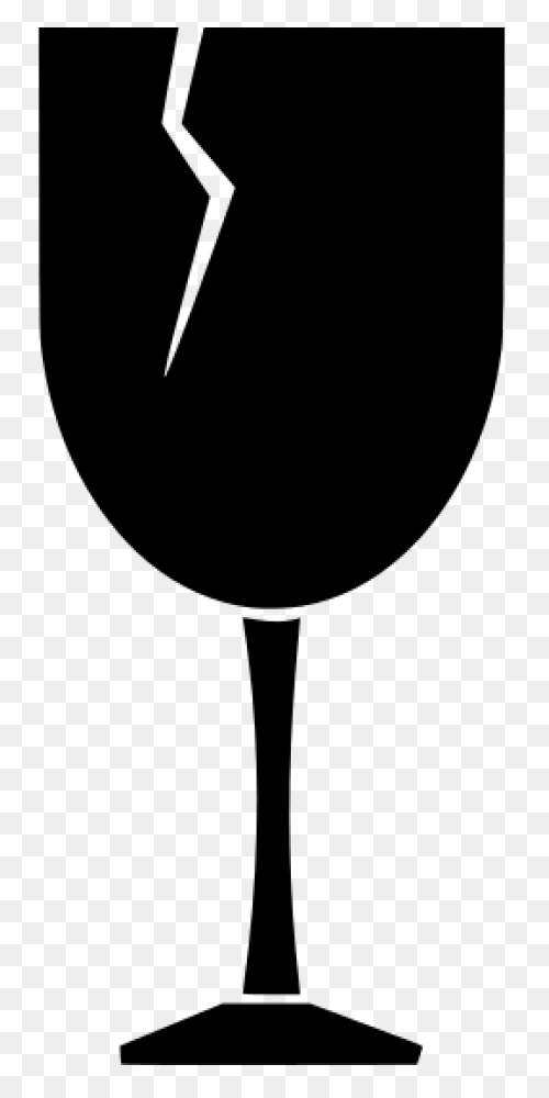 Wine Glass With Crack Silhouette - 